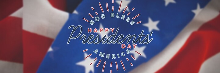 Poster - Composite image of god bless america. happy presidents day.