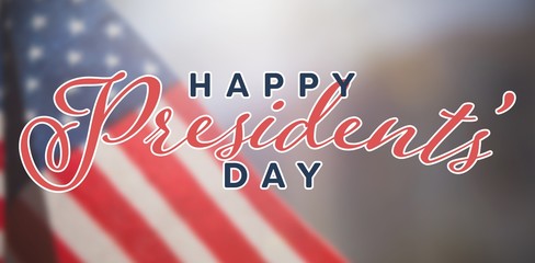 Poster - Composite image of happy presidents day. vector typography