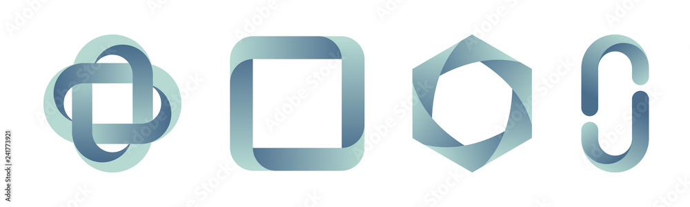 Set of gradient logos templates. - obrazy, fototapety, plakaty 