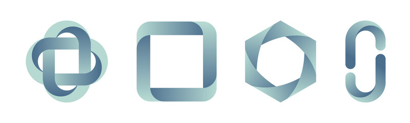 Wall Mural - set of gradient logos templates.
