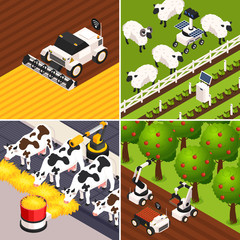 Wall Mural - Smart Farm Concept Icons Set