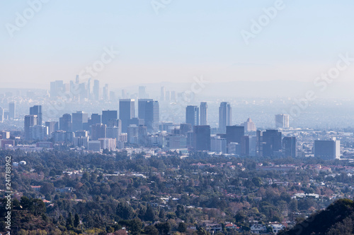 Smoggy morning cityscape vi...