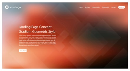 Abstract colored gradient mesh background of web header for website and landing page template