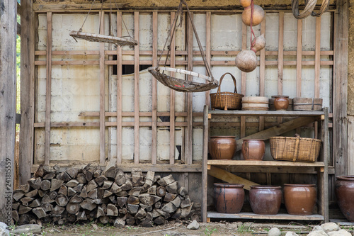 Fotografie, Obraz Edo era traditional Japanese village at outdoor film set in Tsuruoka
