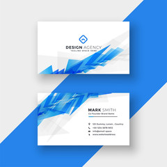 blue abstract shape business card design template