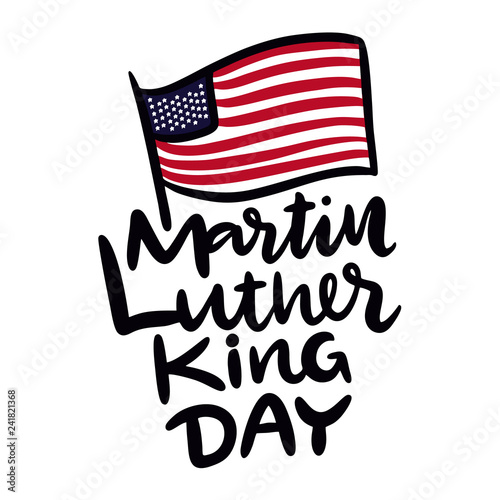 Cuadros en Lienzo Martin Luther King Jr Day hand drawn vector lettering