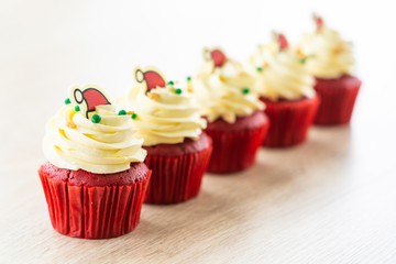 Canvas Print - Sweet dessert with cupcake red velvet