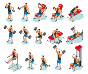 Wall Mural - Body Building Isometric Icons