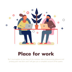 Poster - Coworking People Illustration