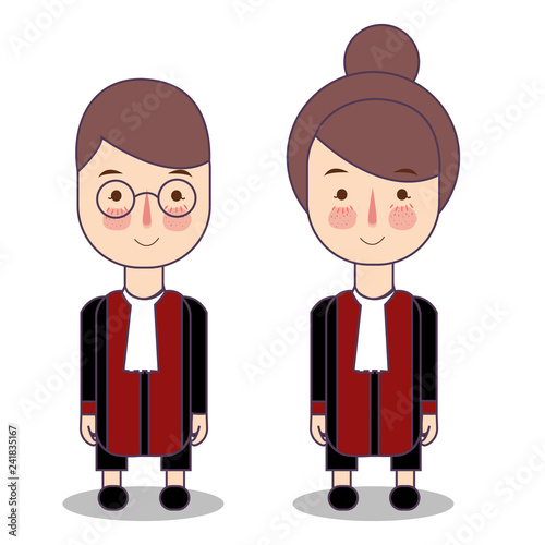 Fényképezés Cute cartoon vector illustration of a judge
