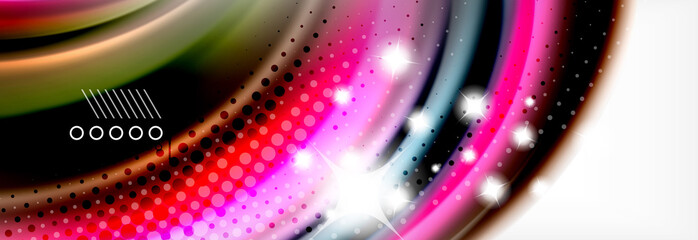 Fluid liquid colors abstract background, colorful geometric background - fluid shapes composition