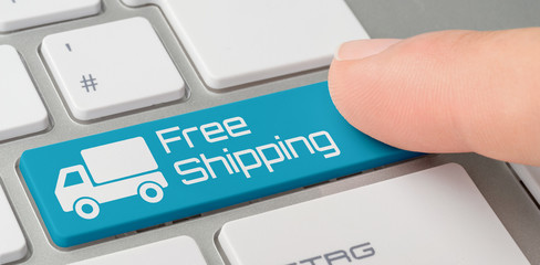 Wall Mural - a keyboard with a blue labeled button - free shipping