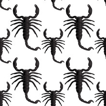 Scorpion Seamless Pattern. Vector.