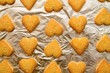 © kapichka - flatlay of heart shaped fresh baked cookies as a symbol of St. Valentine's Day