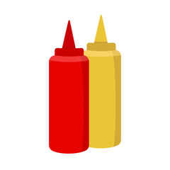 Poster - Ketchup and mustard icon on white background for graphic and web design, Modern simple vector sign. Internet concept. Trendy symbol for website design web button or mobile app