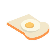 Poster - Fried egg toats icon on white background for graphic and web design, Modern simple vector sign. Internet concept. Trendy symbol for website design web button or mobile app