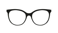 Glasses Icon - Black Vector Illustration - Isolated On White Background