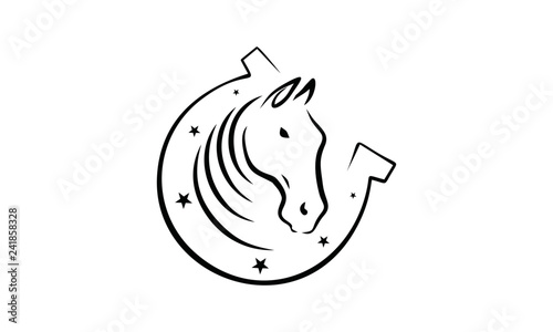 Horseshoe With Horse Head Logo Design Inspiration Buy This Stock