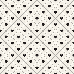 Aufkleber - Vector seamless pattern with hearts and dots.