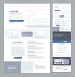 © vander - One page website design template for business. Landing page wireframe. Flat modern responsive design. Ux ui website: home, features, news, opportunities, subscribe, explore, testimonials, order.