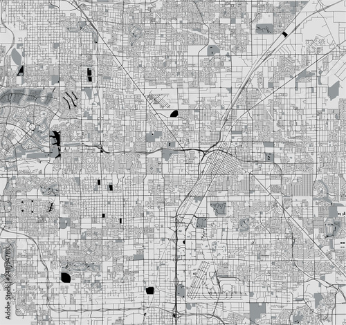 Fotografía map of the city of Las Vegas, Nevada, USA