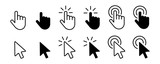 Fototapeta Pokój dzieciecy - Set of Hand Cursor icons click and Cursor icons click. Isolated on White background