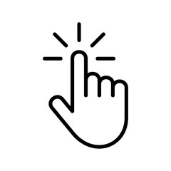 Fototapete - Hand Cursor Icon click. Isolated on White background