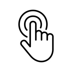 Fototapete - Hand Cursor Icon click. Isolated on White background