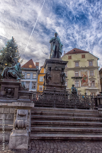 Fotografia, Obraz Archduke Johann Fountain, allegorical representation of the river Sann, Hauptpla