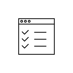 Poster - checklist, checkmark icon. Simple outline vector of Web Design Development  set icons for UI and UX, website or mobile application