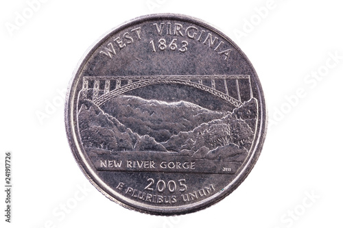 Fotografía Tail Side Of United States Quarter For West Virginia