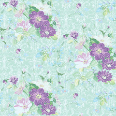  Fashionable pattern in small flowers. Floral background for textiles.
