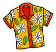 Funny and cute fresh yellow shirt for your beach vacation - vector