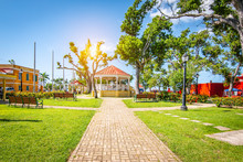 Beautiful Town Park Close To The Port Of Frederiksted In St Croix, US Virgin Islands.