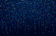 © Tartila - Binary code stream. Digital data codes, hacker coding and crypto matrix numbers flow. Digitally blue screen abstract vector background