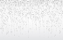 Digital Binary Code. Computer Matrix Data Falling Numbers, Coding Typography And Codes Stream Gray Vector Background Illustration