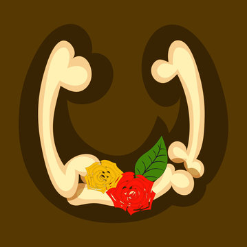 Capital beige font U letter of english alphabet