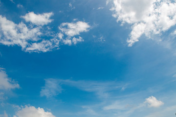 Wall Mural - Air clouds in blue sky with white and soft clouds