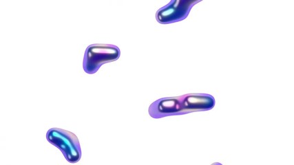 Poster - Abstract 3d rendering of flying shapes, cgi animation, motion background design, 4k seamless looped video with alpha matte