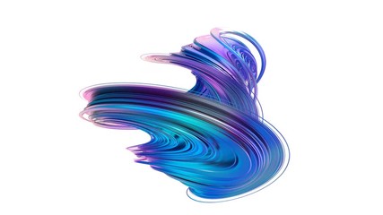 Poster - Abstract 3d animation, rotating twisted shape, motion background design, 4k seamless looped video with alpha matte