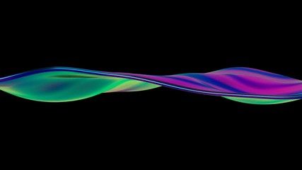 Poster - Abstract 3d rendering, animation of a surface with waves, modern background design, 4k seamless looped video with alpha matte