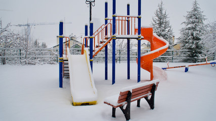 playground in winter