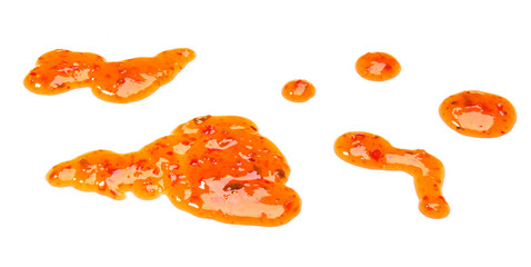 Wall Mural - Brush strokes  sweet chili sauce  sauce  isolated on white background.