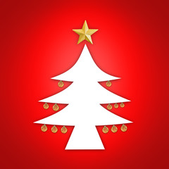Wall Mural - Close up white Chrismas tree icon