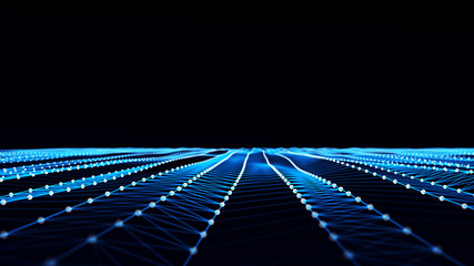 Aufkleber - Abstract sense of science and technology graphic design. Structure molecule and communication. Big data digital background. 3d rendering.