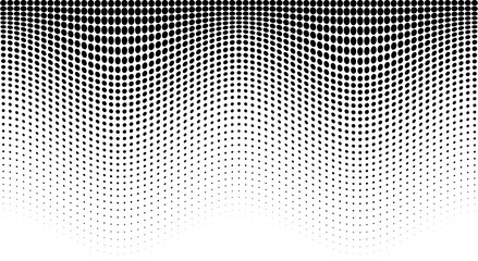 Halftone wave pattern. Horizontal background using halftone wavy dots texture.  Vector illustration.