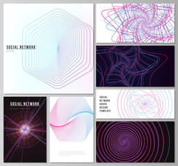 Poster - Vector illustration of the editable layouts of modern social network mockups in popular formats. Random chaotic lines that creat real shapes. Chaos pattern, abstract texture. Order vs chaos concept.