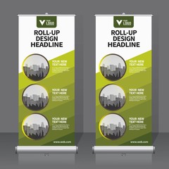 Wall Mural - Roll up banner design template, vertical, abstract background, pull up design, modern x-banner, rectangle size. 