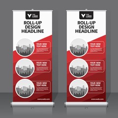 Wall Mural - Roll up banner design template, vertical, abstract background, pull up design, modern x-banner, rectangle size. 