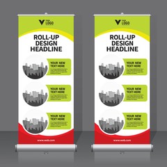 Wall Mural - Roll up banner design template, vertical, abstract background, pull up design, modern x-banner, rectangle size. 